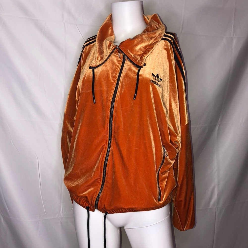 Adidas Orange Women's Velvet Track Jacket